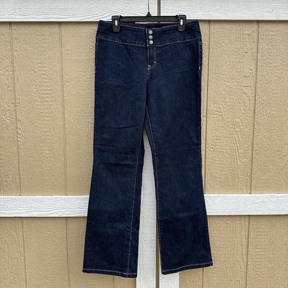 Vintage Tommy Hilfiger Y2K Wide Hipster Bootcut Jeans Snap Women’s Size 6 - Picture 1 of 8